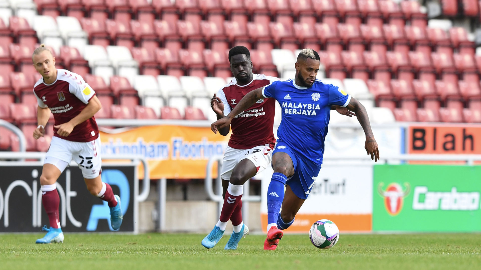 Leandro Bacuna in action against Northampton Town in the Carabao Cup.