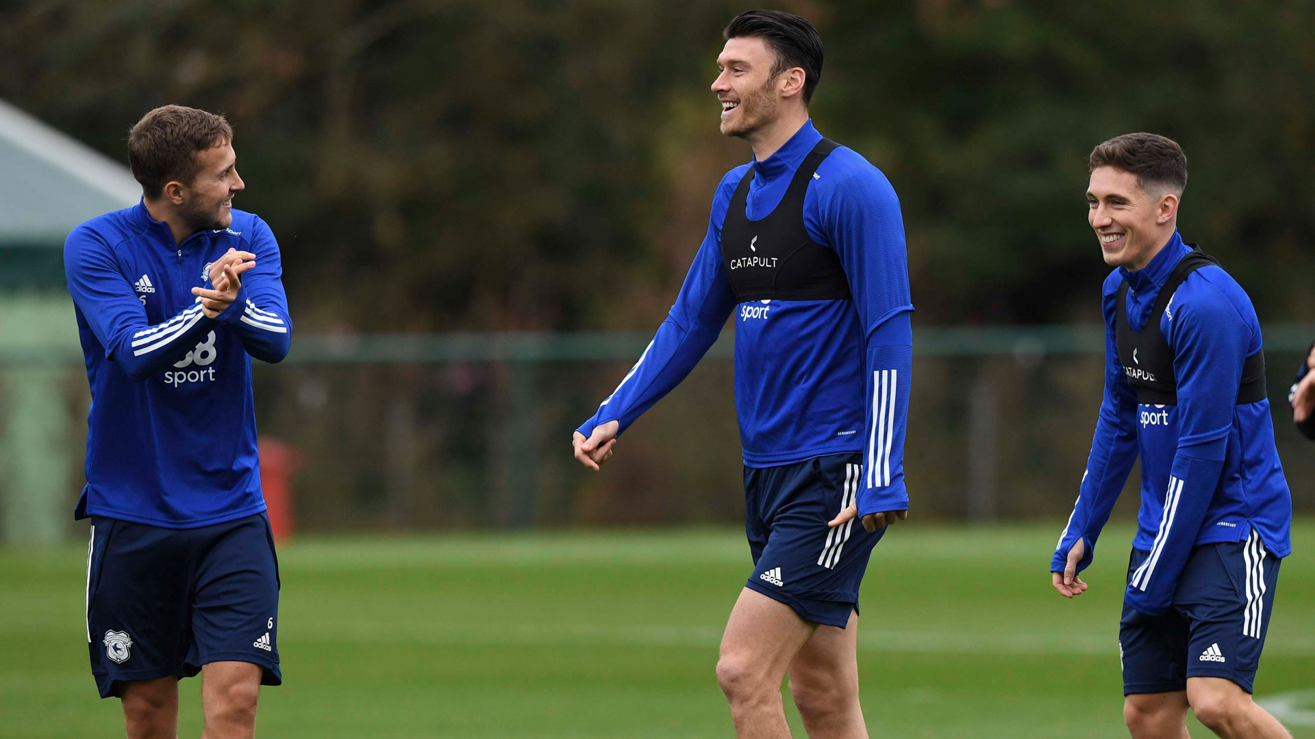 Kieffer Moore, Will Vaulks and Harry Wilson in training...