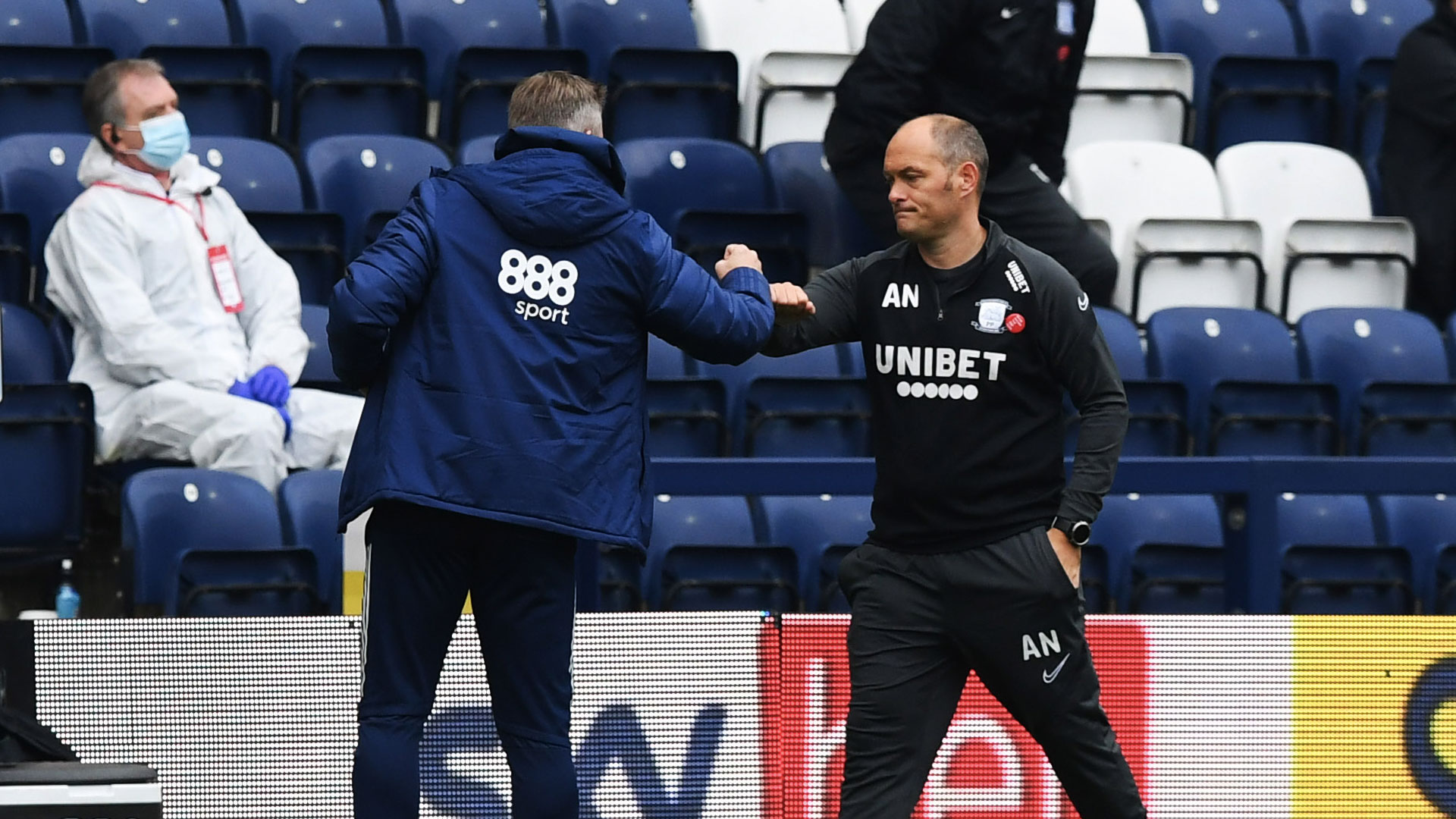 Neil Harris and Alex Neil after the game...