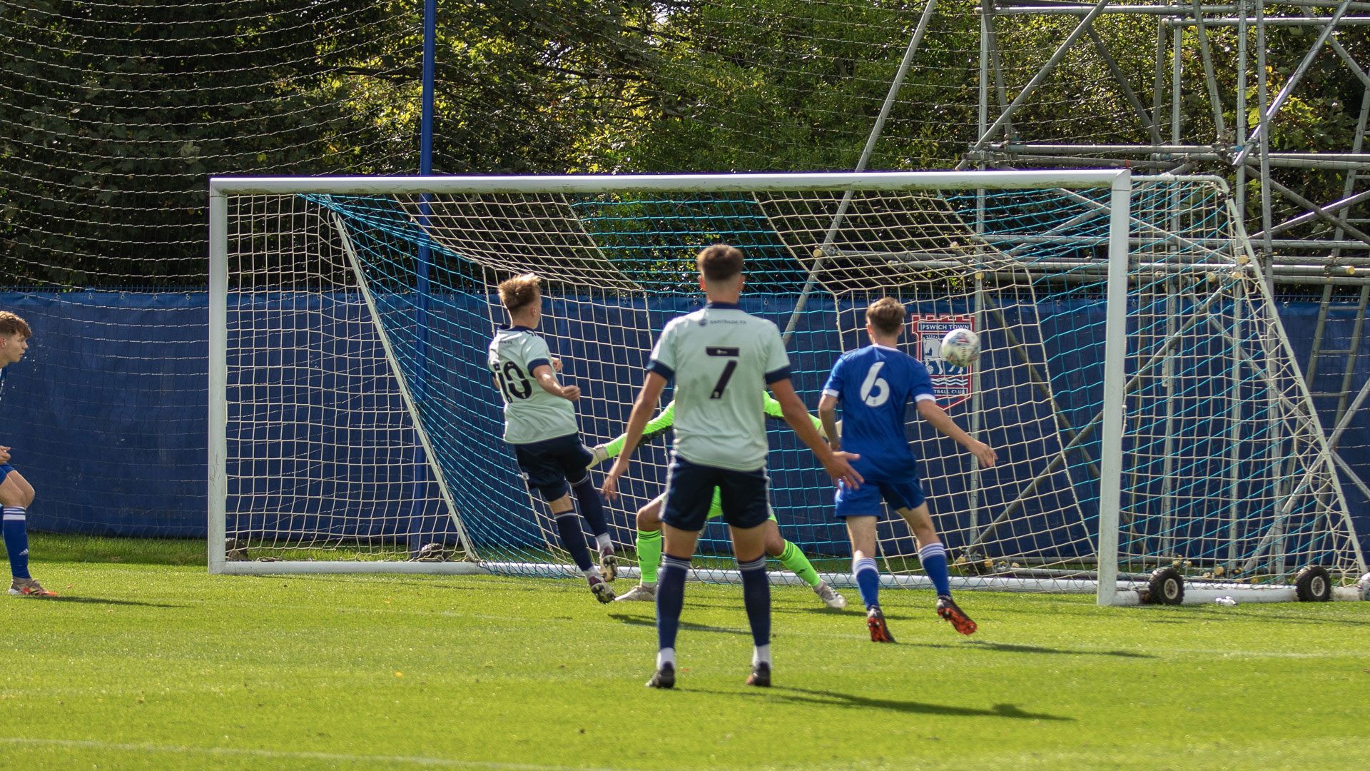 Isaak Davies scores at Ipswich Town...