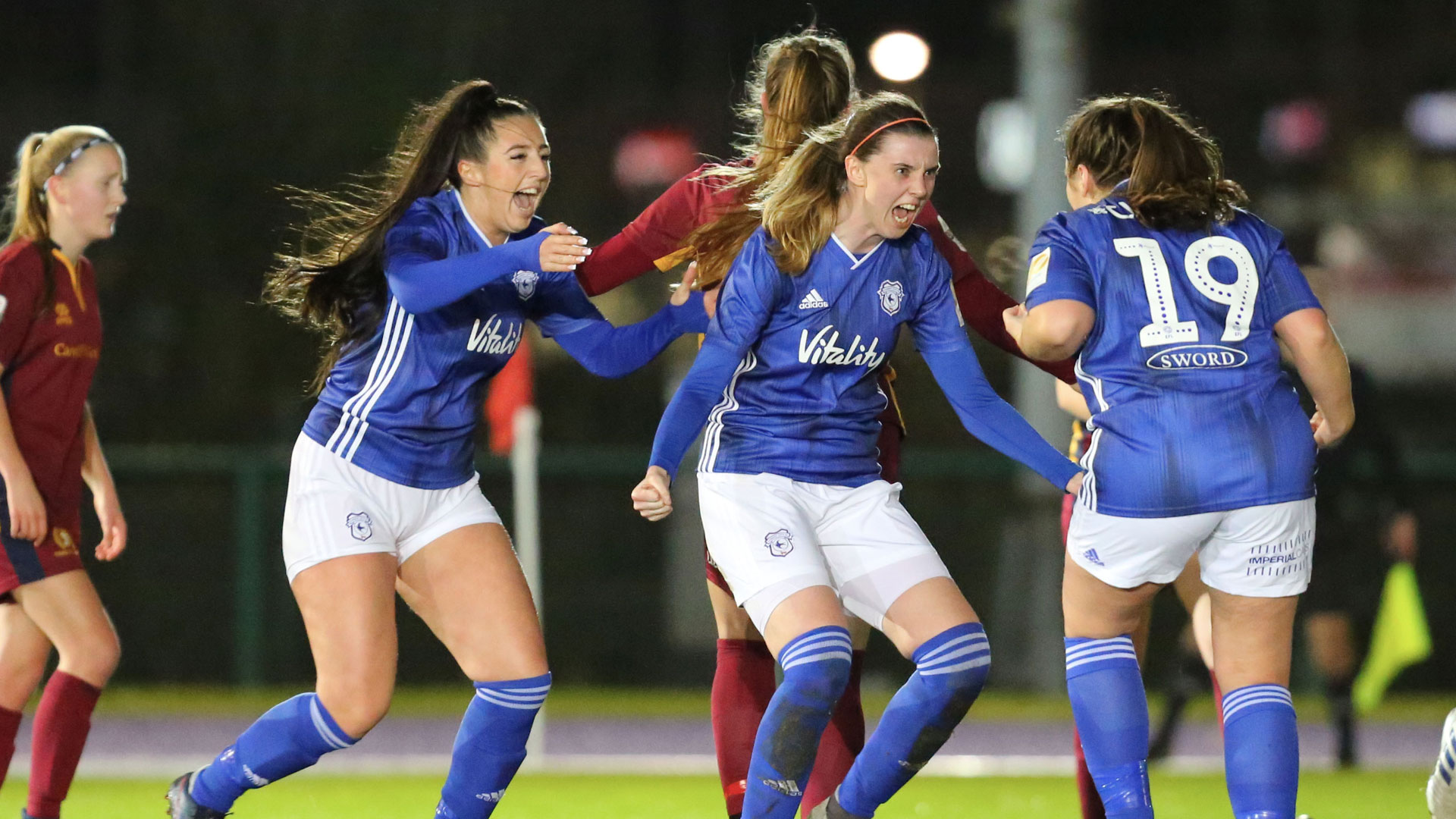 Zoe Atkins celebrates against Cardiff Met...