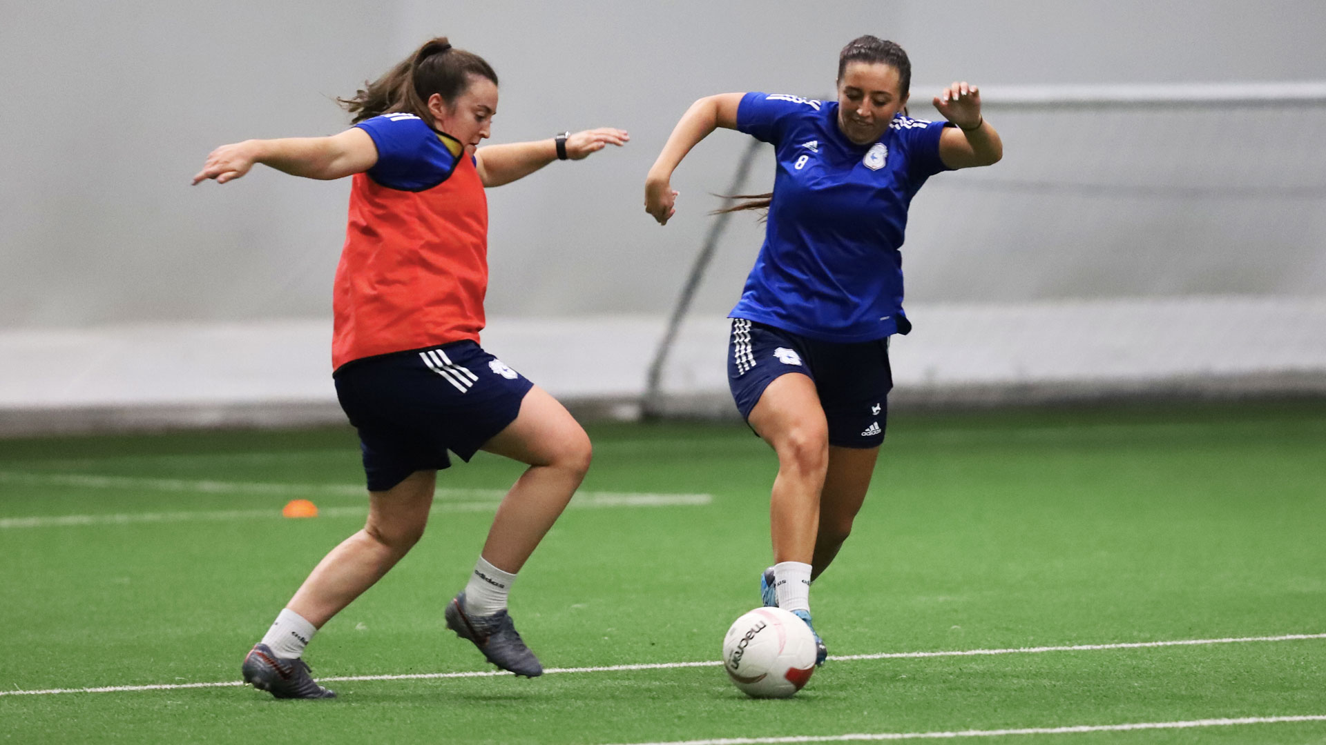 Catherine Walsh and Kanisha Underdown compete in training...