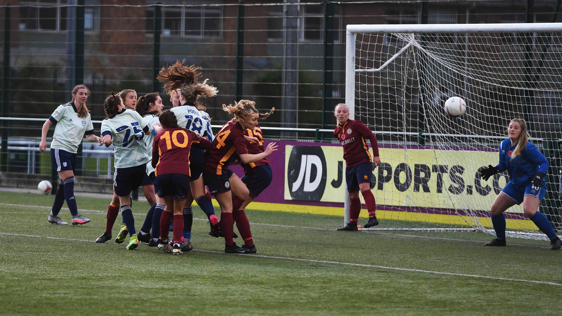 City in action against Cardiff Met at Cyncoed Campus...