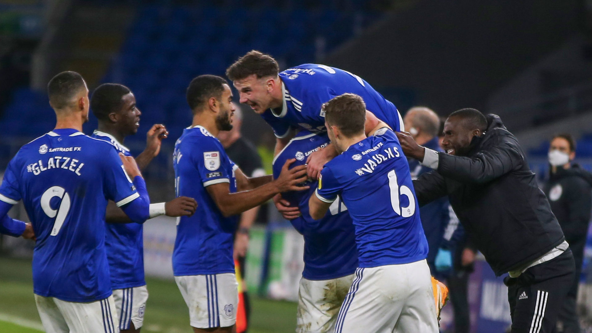 Team Celebration at Birmingham City...