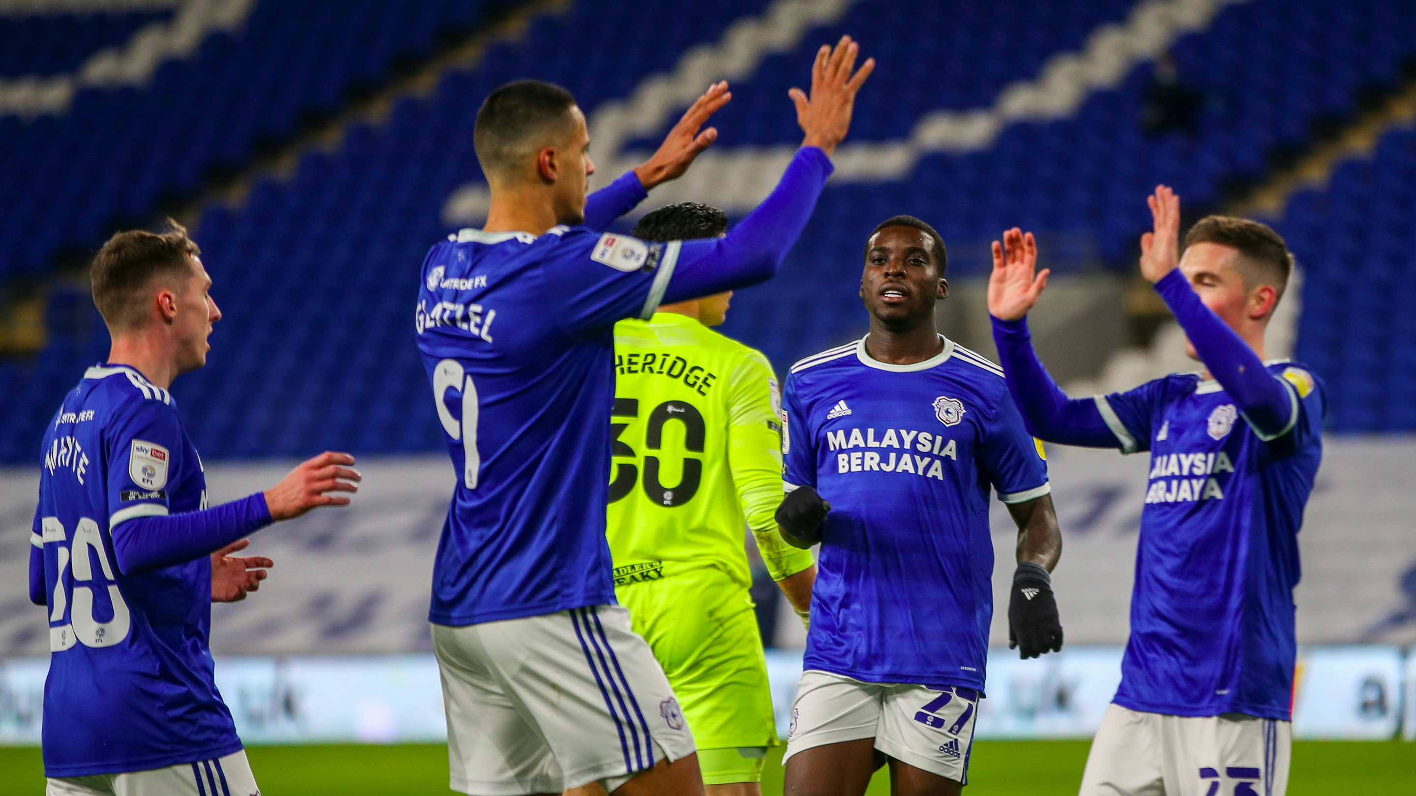 Glatzel & Wilson celebrate the opener at CCS...