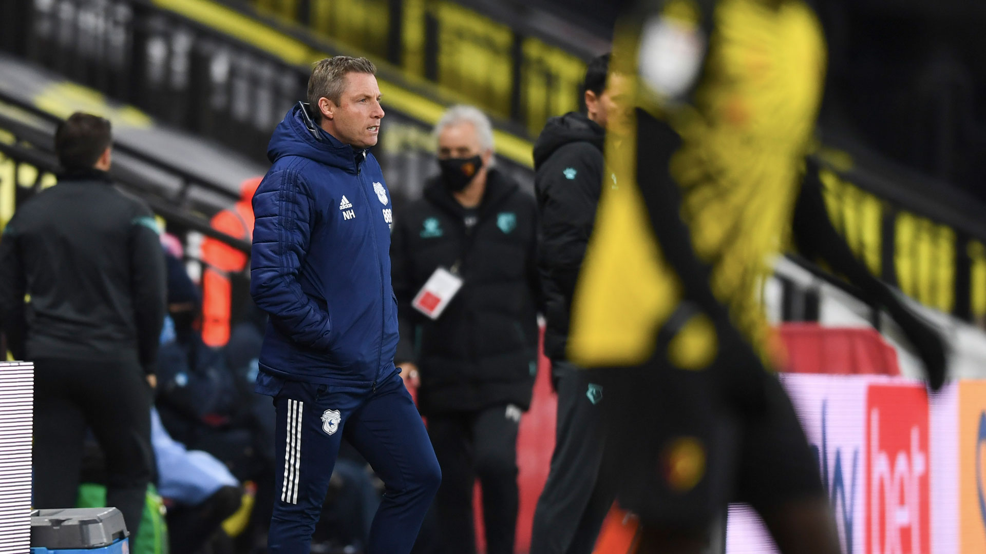 Neil Harris watches on as City face Watford...