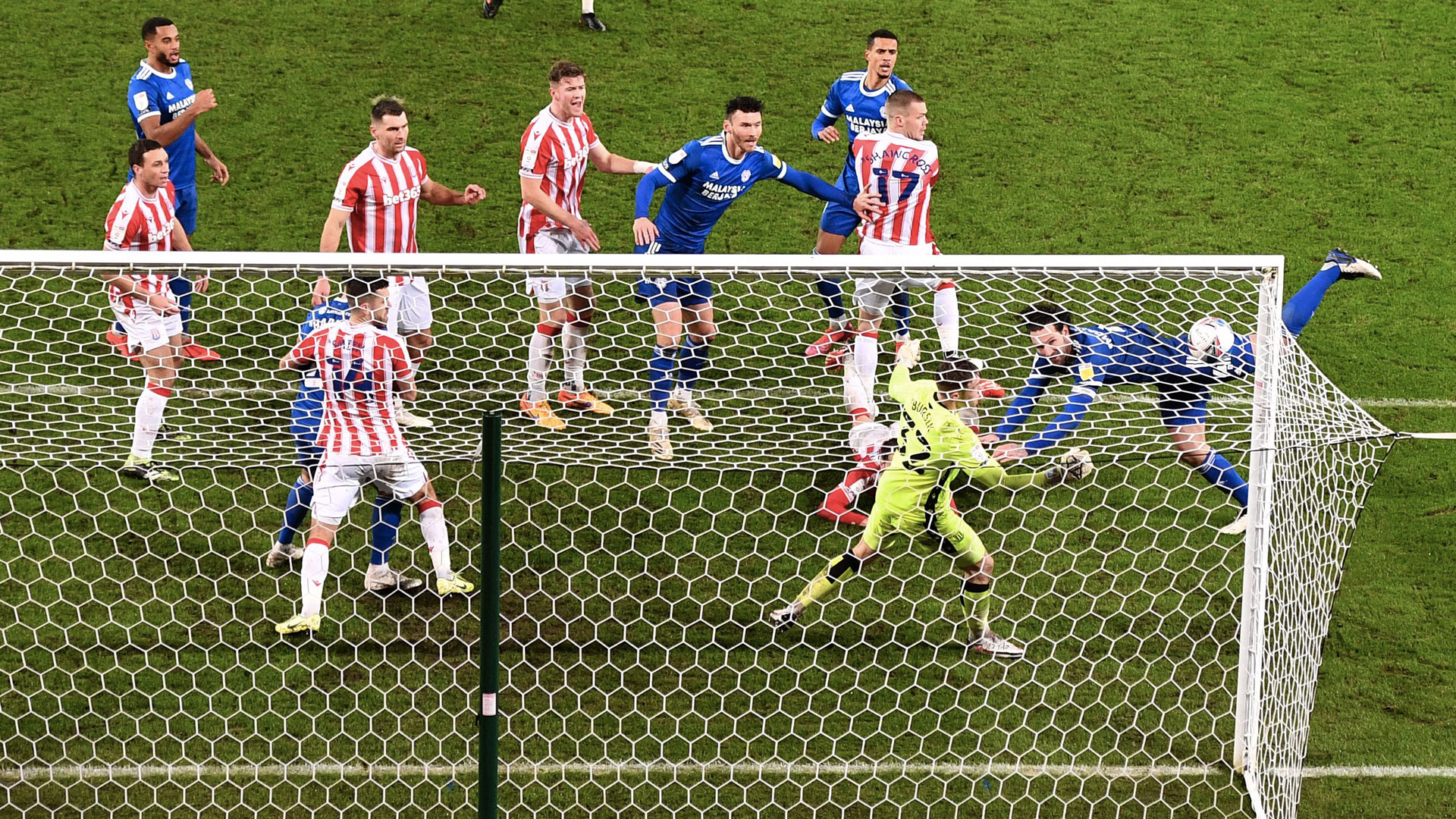 Sean Morrison nets against Stoke City...