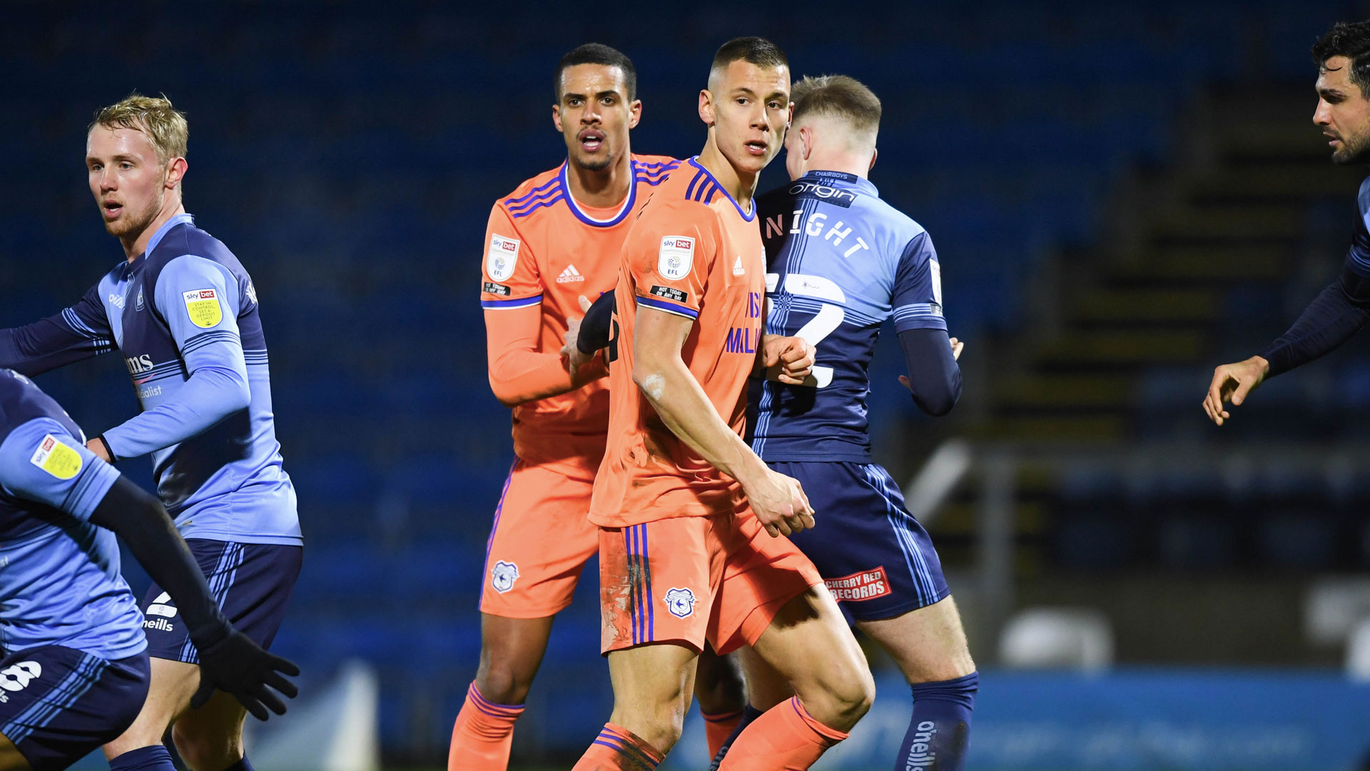 The Bluebirds in action at Adams Park...