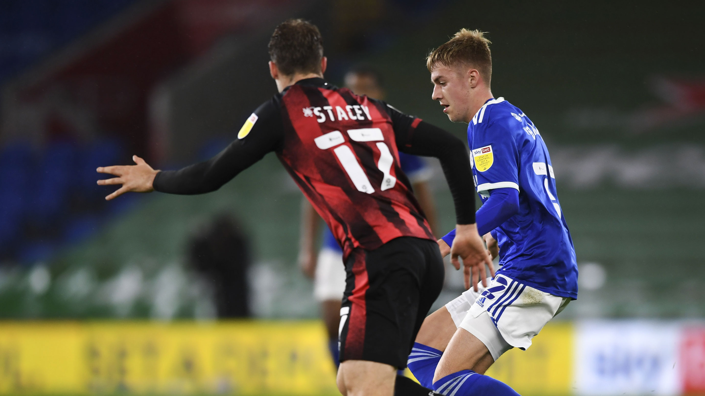 Joel Bagan in action for Cardiff City against AFC Bournemouth...