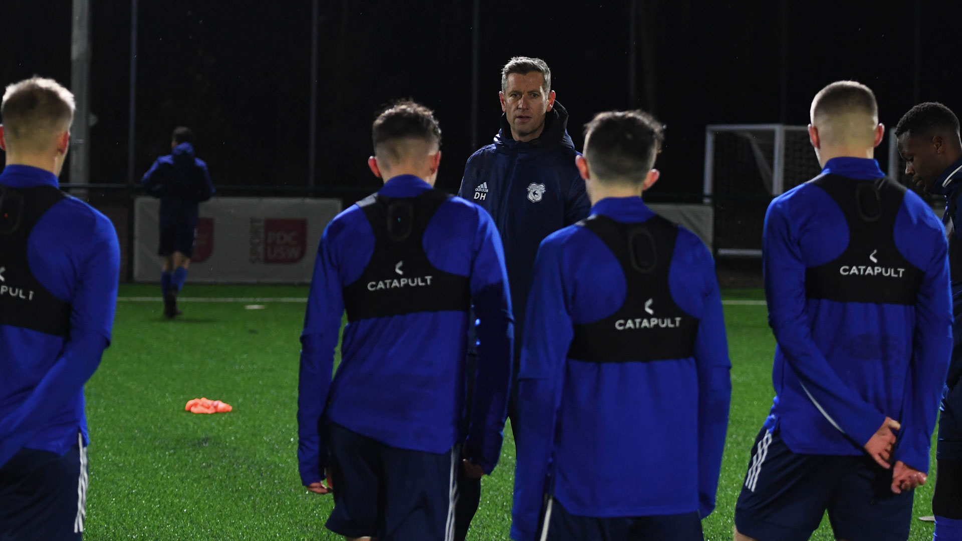 David Hughes coaching City's U18 side...