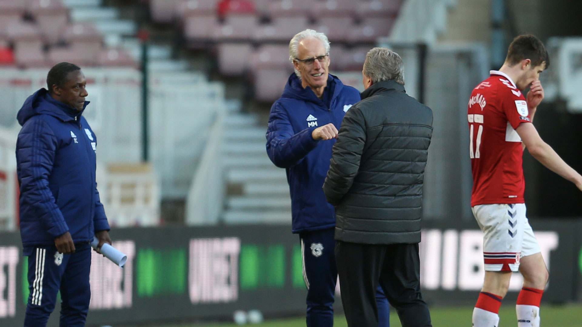 City boss Mick McCarthy and Boro manager Neil Warnock...