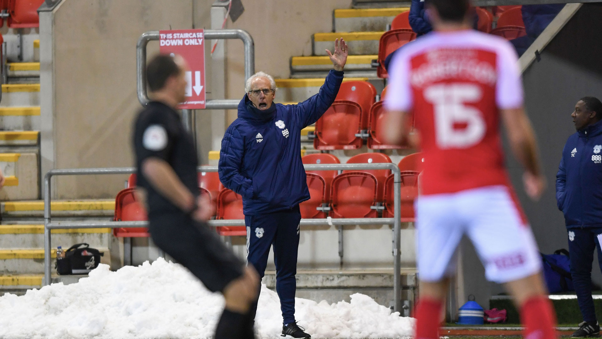 The City boss on the touchline at Rotherham...