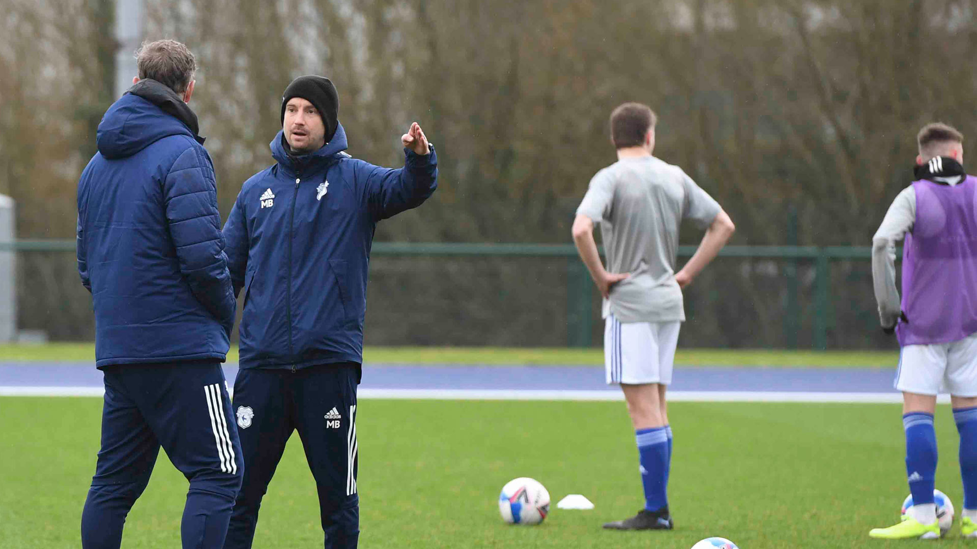 City's U18 coach Matthew Bloxham...