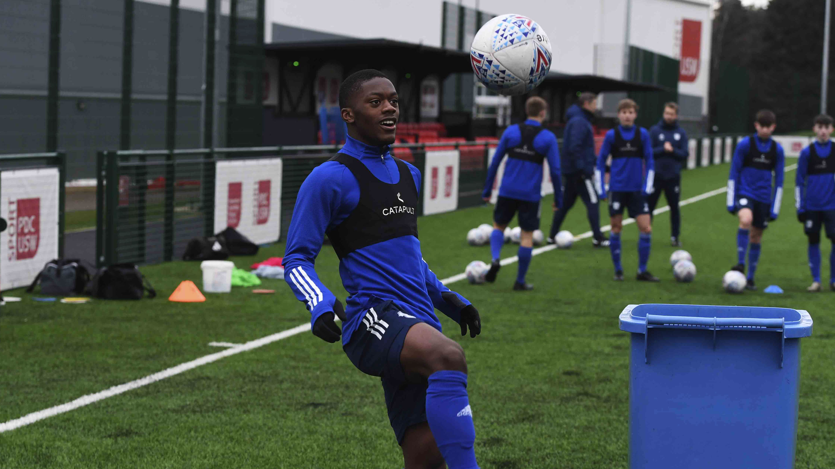 The Bluebirds U18 side in training...