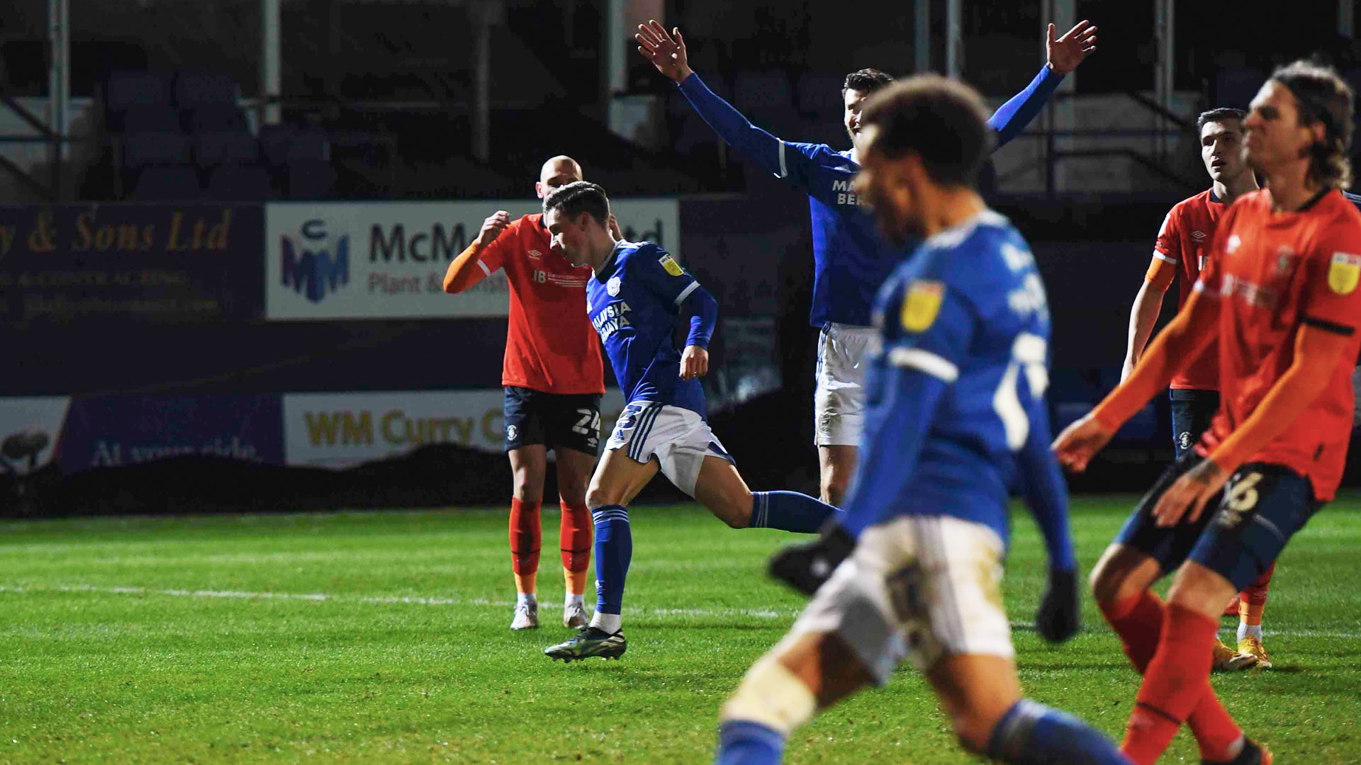 Harry Wilson celebrates after scoring against Luton...