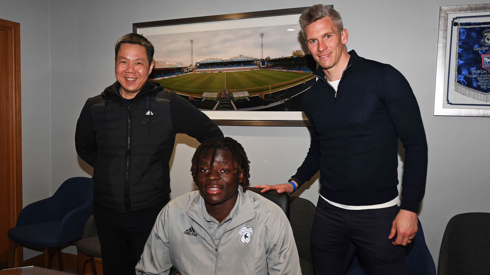 Ibrahim Bakare with Ken Choo & Steve Morison...