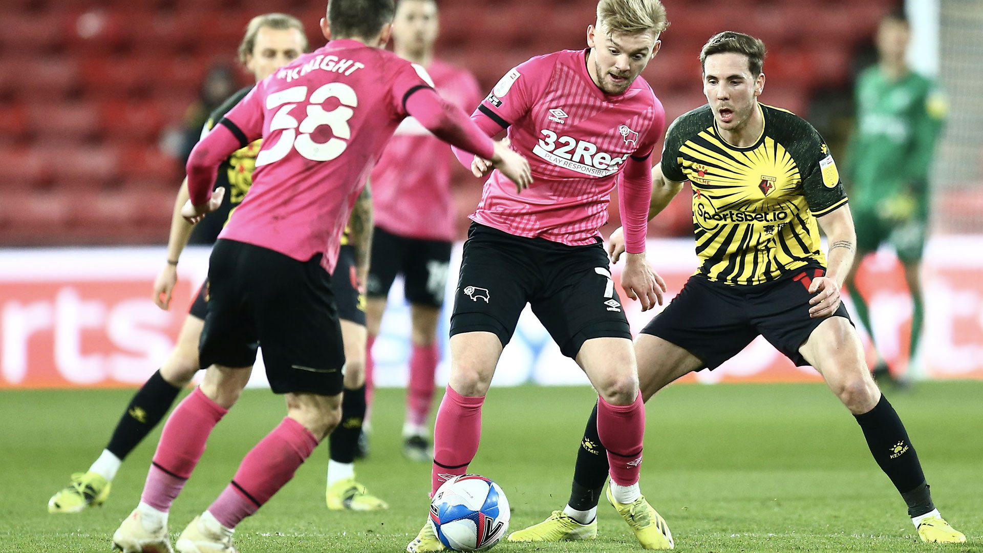 Dan Gosling in action for Watford after signing in January...