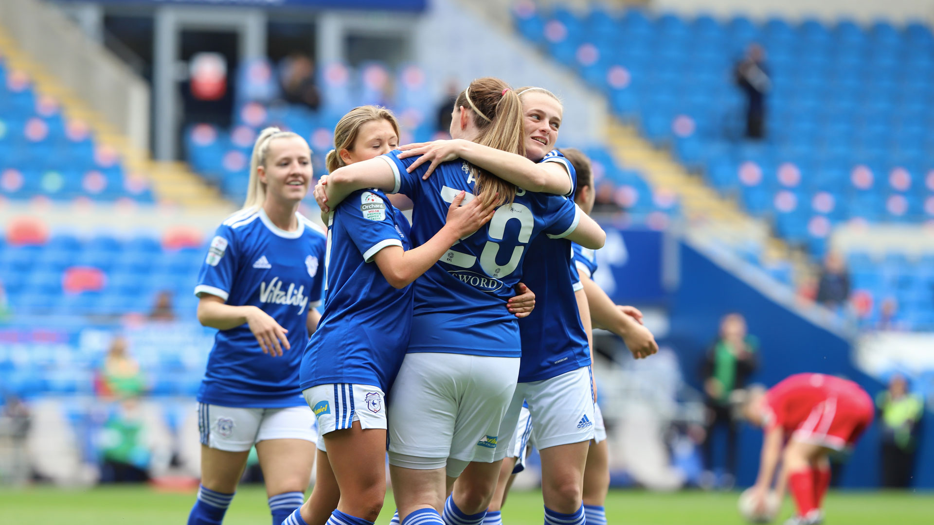 Zoe Atkins celebrates her goal at CCS...