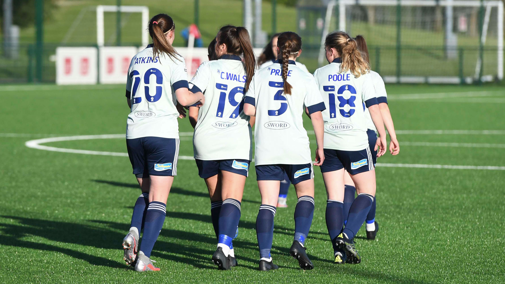 Atkins, Walsh and Price after scoring for City at Cyncoed...