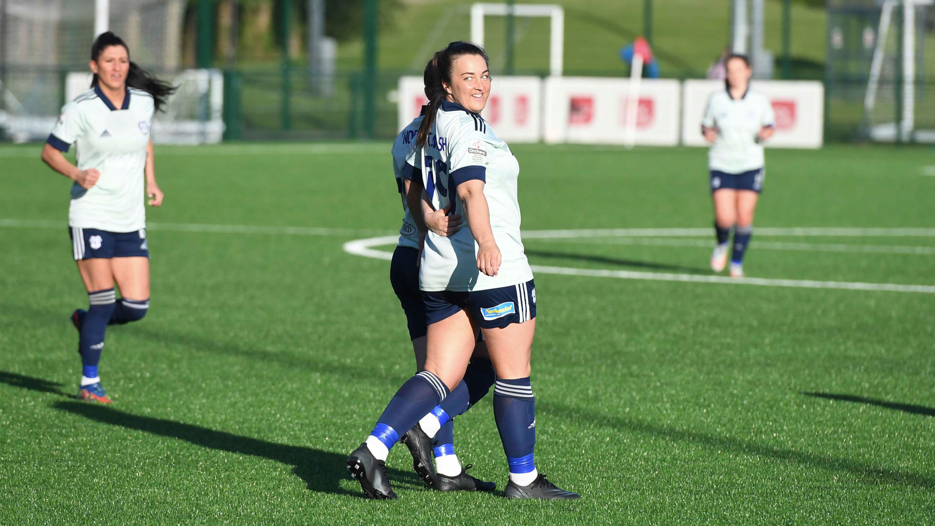 Catherine Walsh celebrates her goal at USW Sport Park...