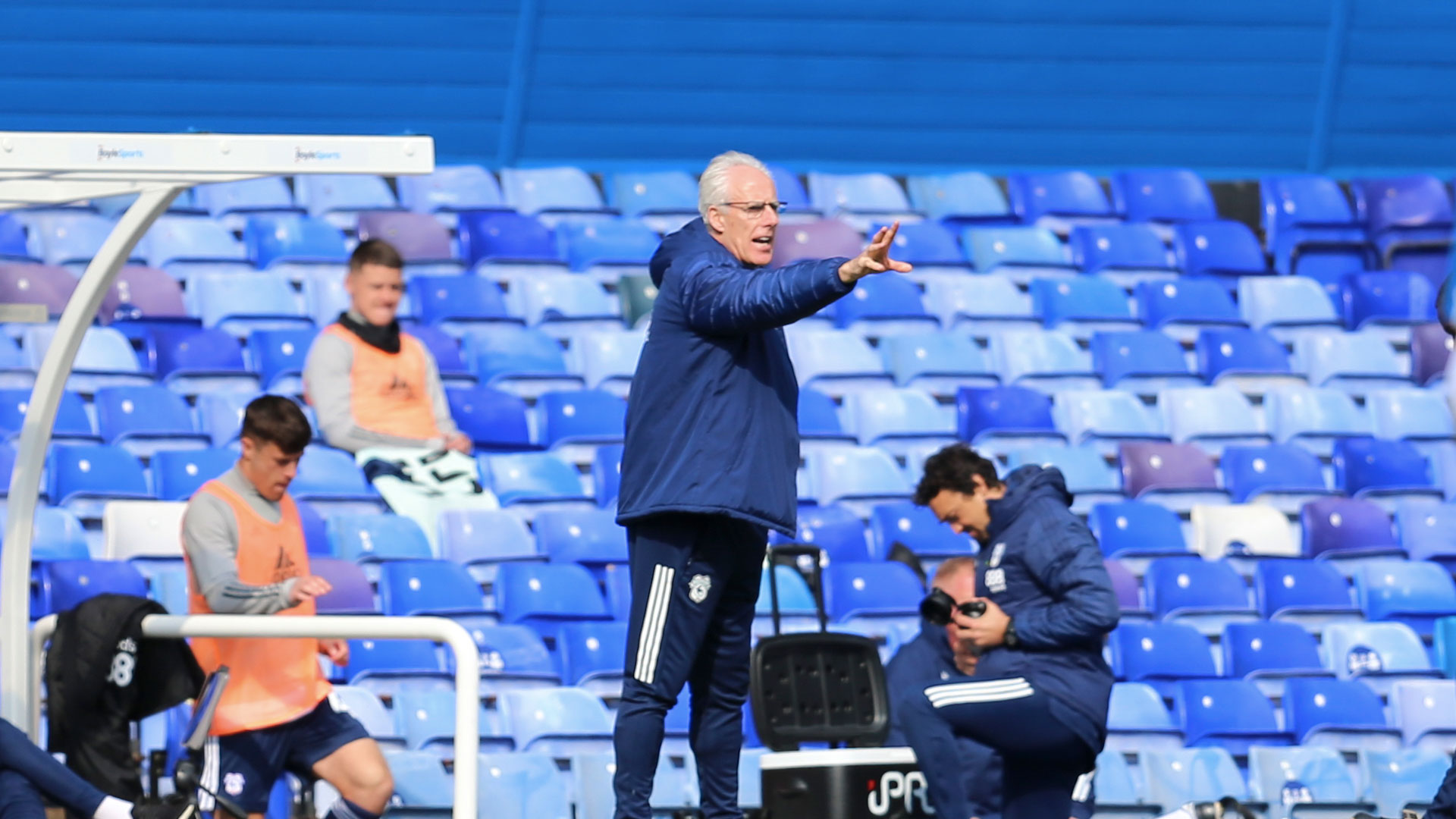 Mick on the touchline at Birmingham...