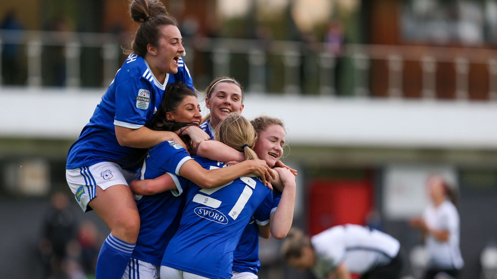 The Bluebirds celebrate at Dragon Park...