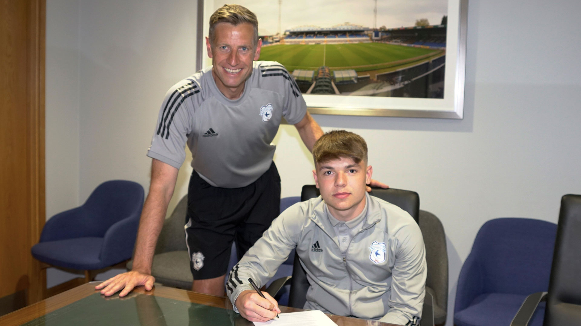 Cian Ashford and Academy Head of Coaching, David Hughes...