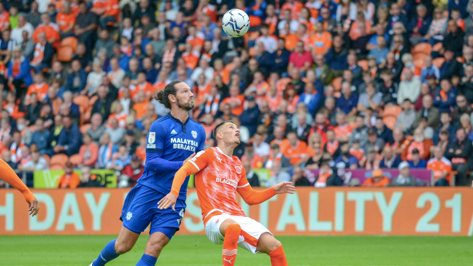 Sean Morrison in action for City at Bloomfield Road...