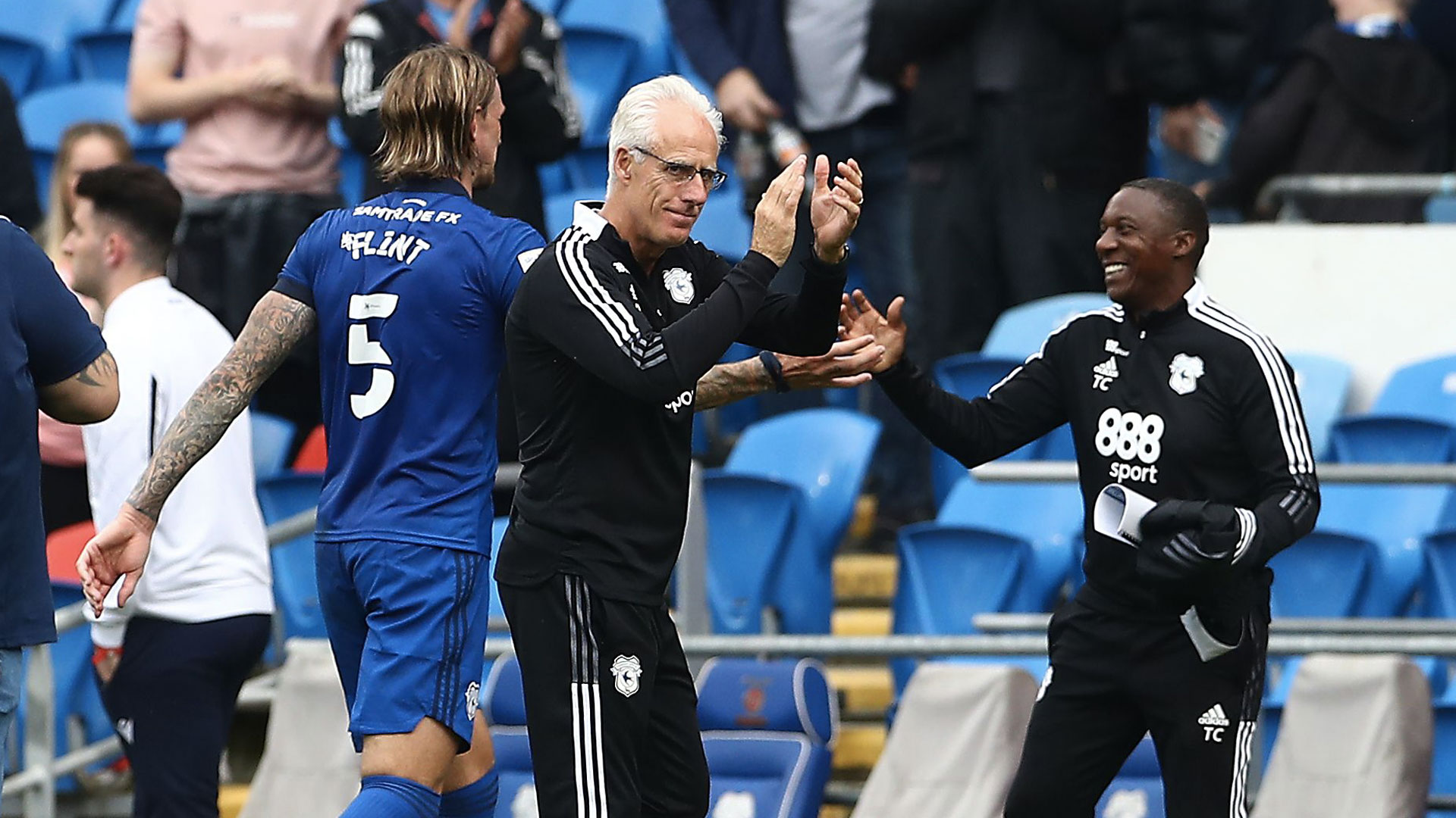 The Gaffer applauds the Bluebirds support at CCS...