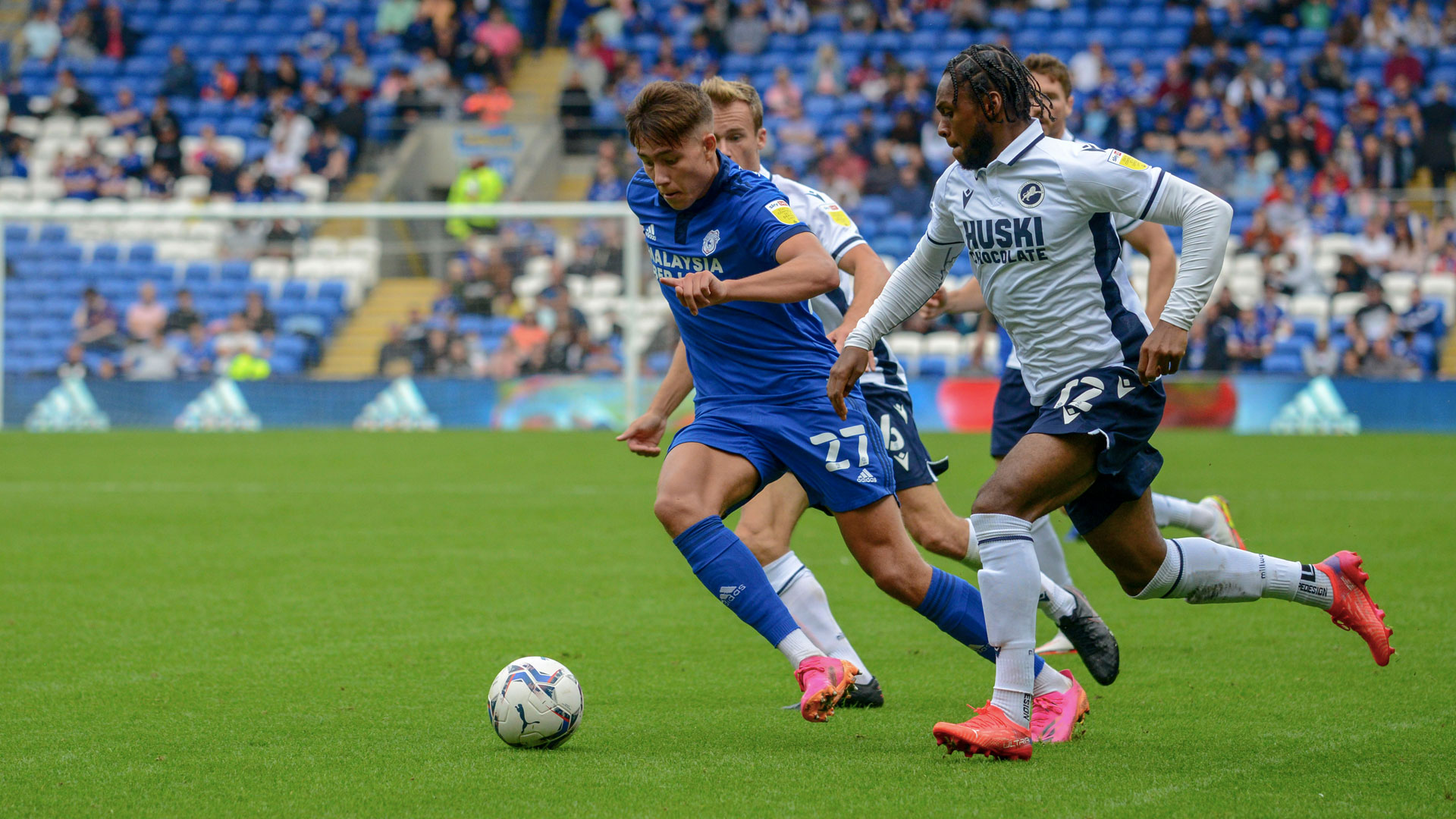 Rubin Colwill in action for the Bluebirds...