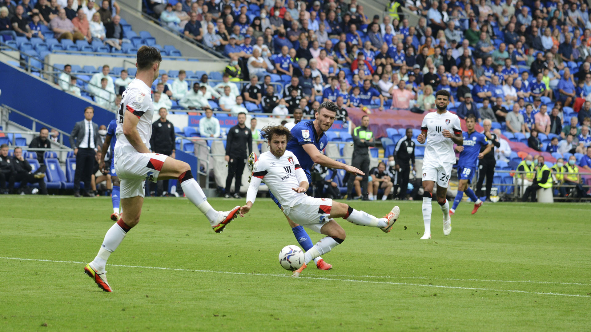 Kieffer Moore shoots at CCS...