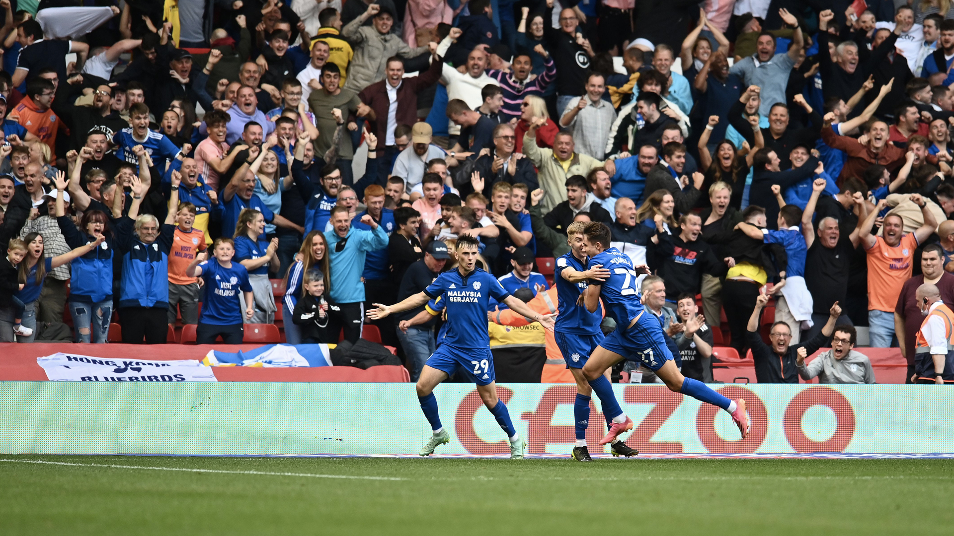 Rubin Colwill celebrates his first City goals...