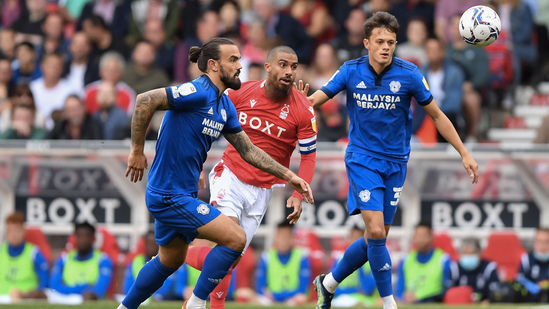 Marlon Pack in action against Nottingham Forest...