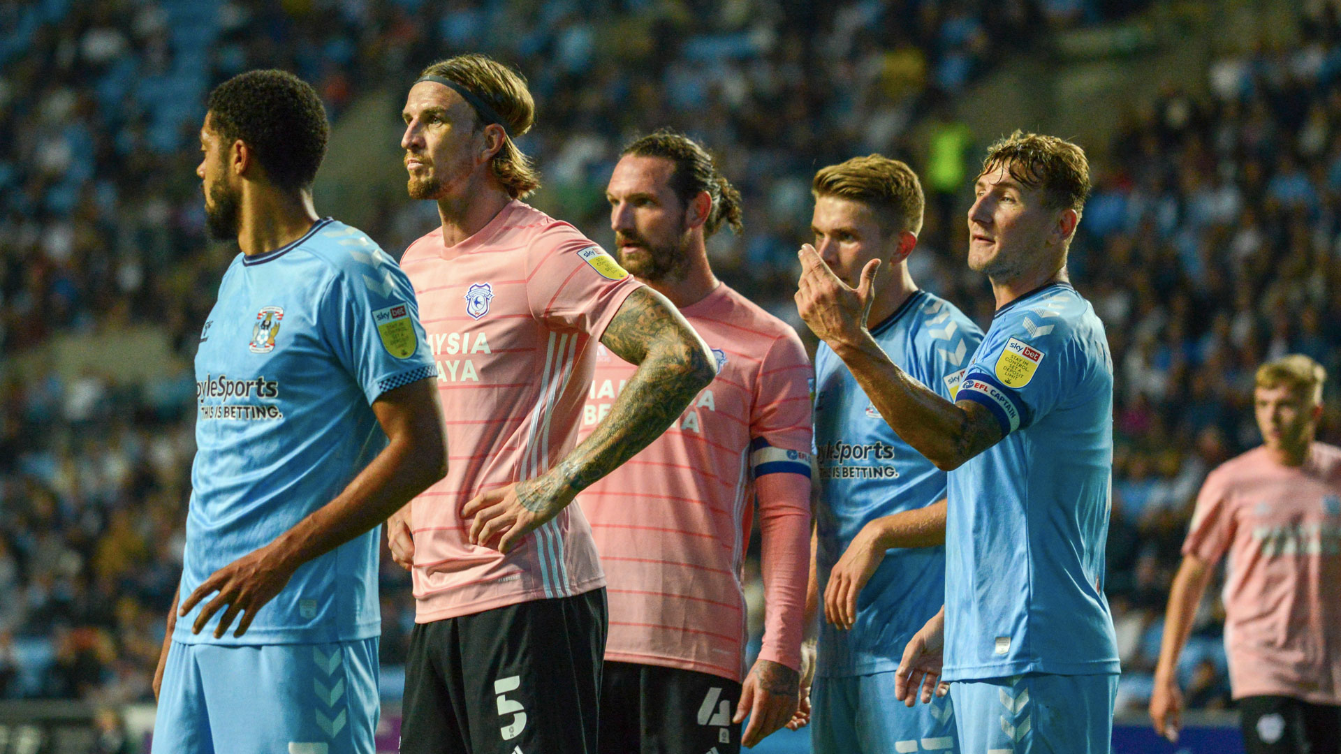 Aden Flint & Sean Morrison in duty for the Bluebirds at Coventry City...