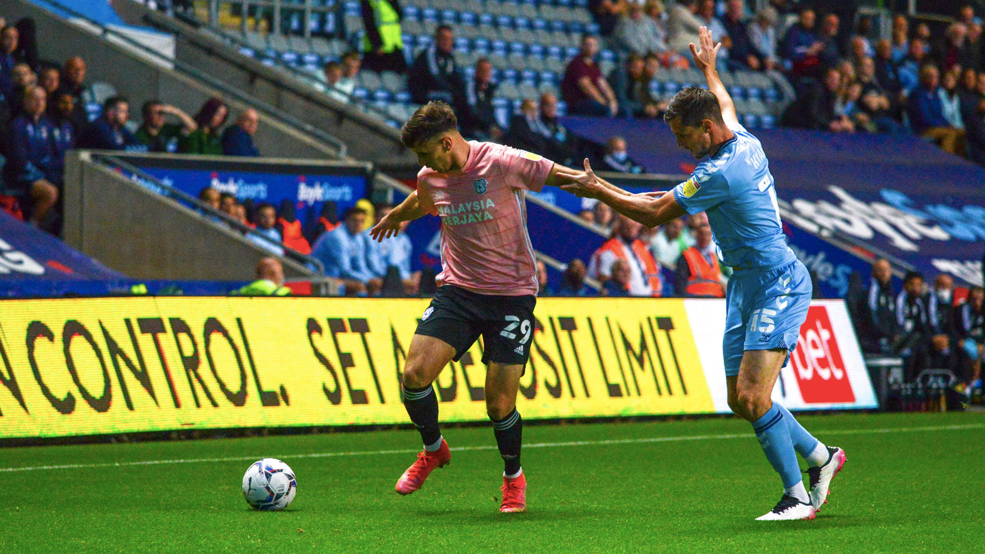 Mark Harris in action against Coventry City...