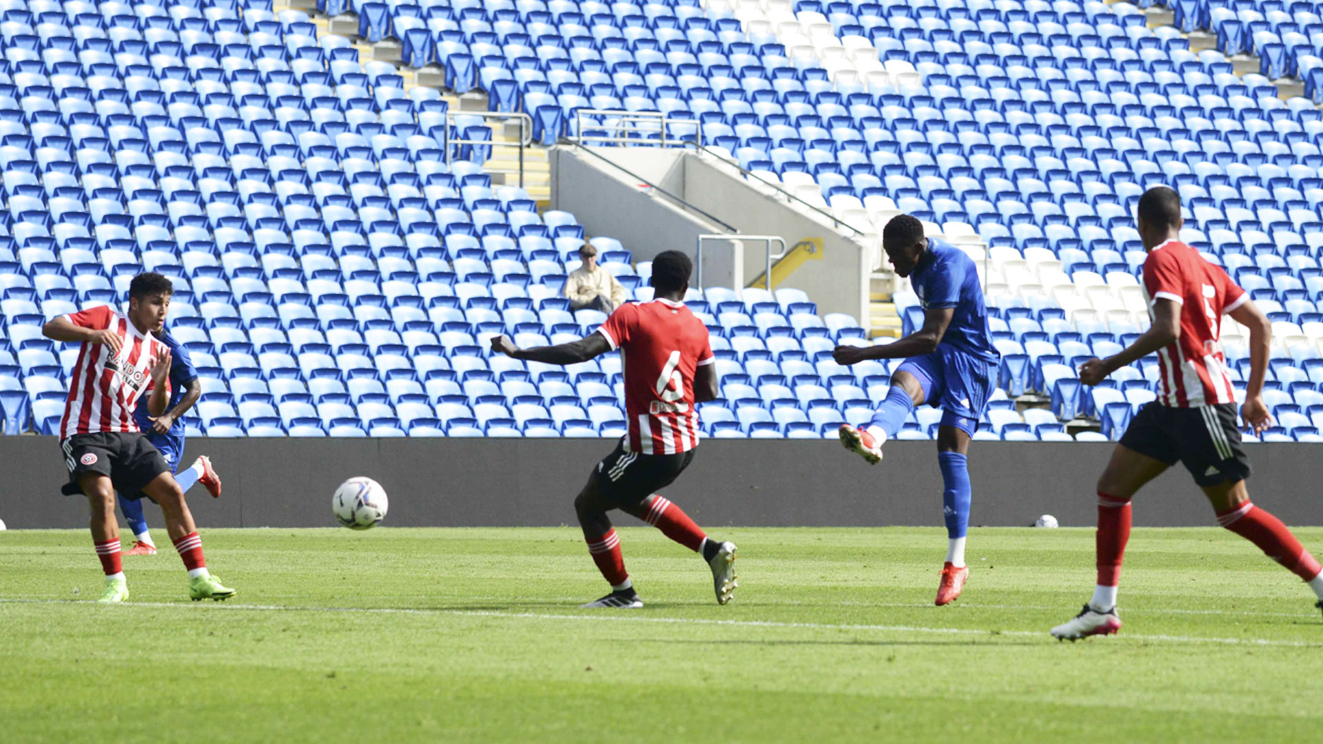 Chanka Zimba scores for City against Sheffield United...