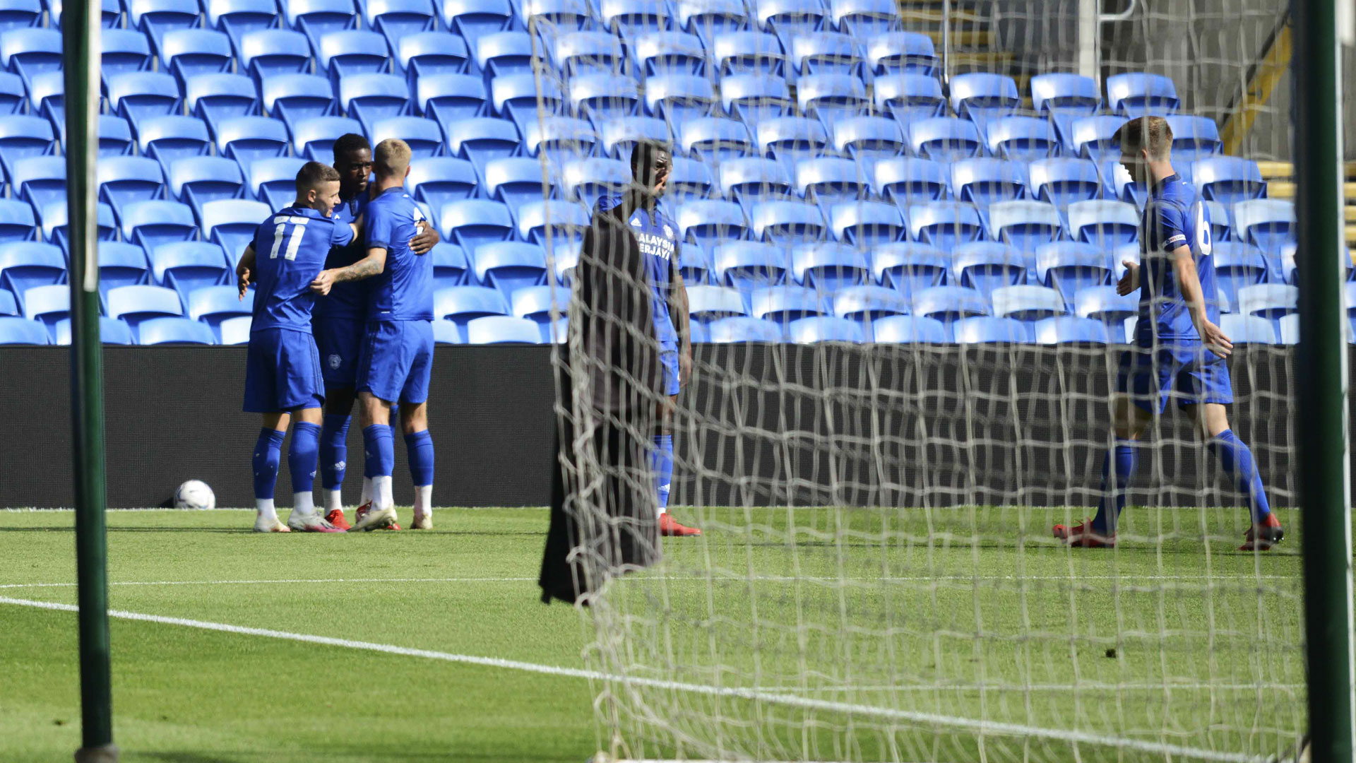 The Bluebirds celebrate their opener at CCS...