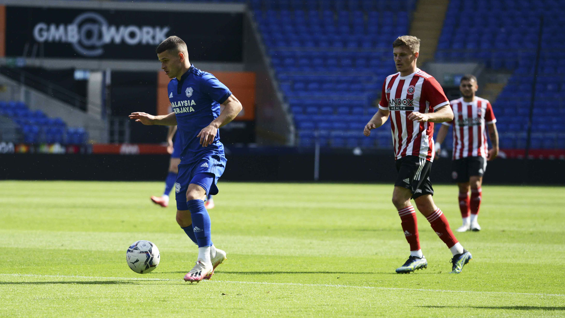 Kieron Evans in action for City vs. Sheffield United at CCS...