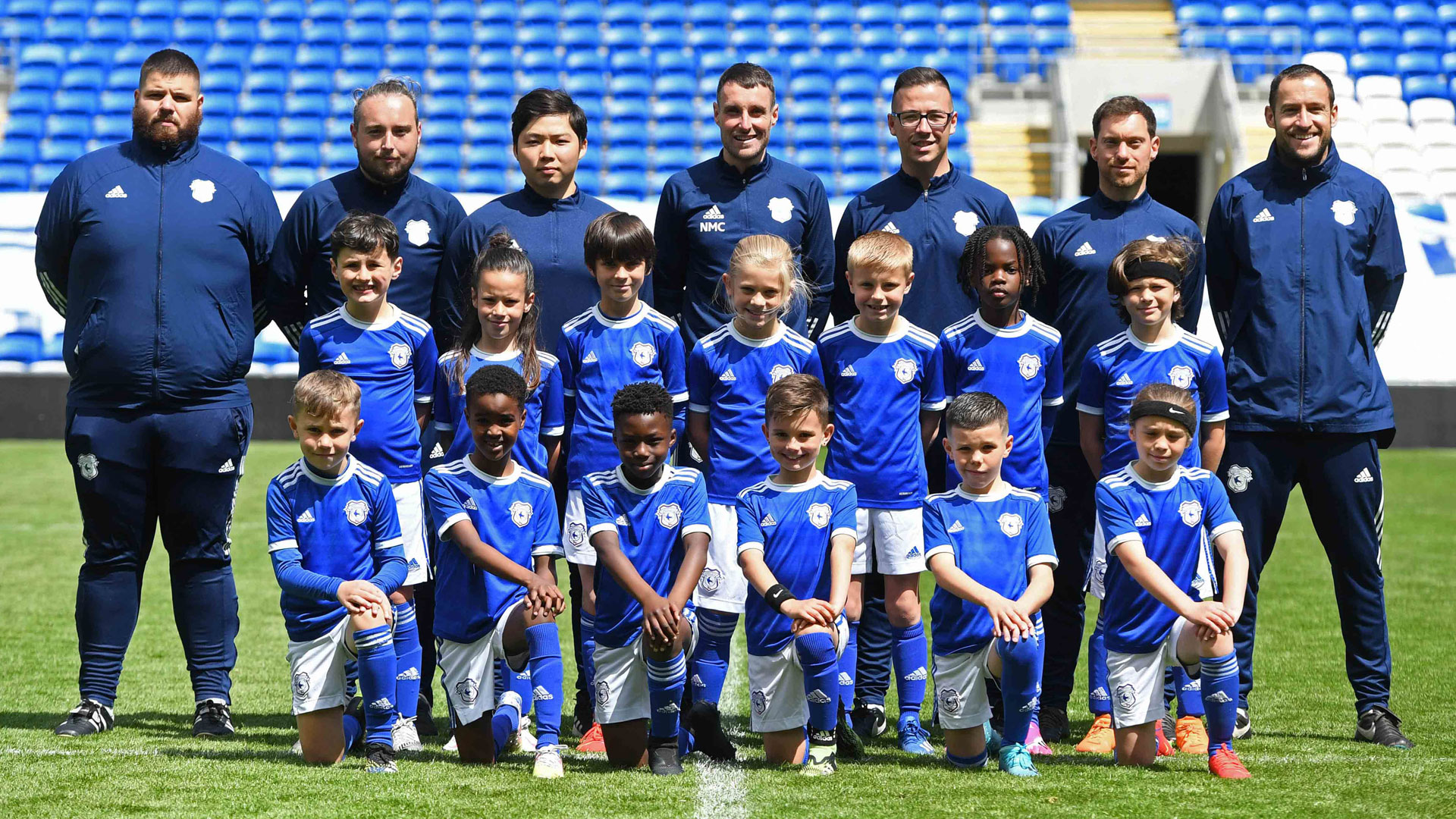 Cardiff City FC, Wales football team, blue background, AFC