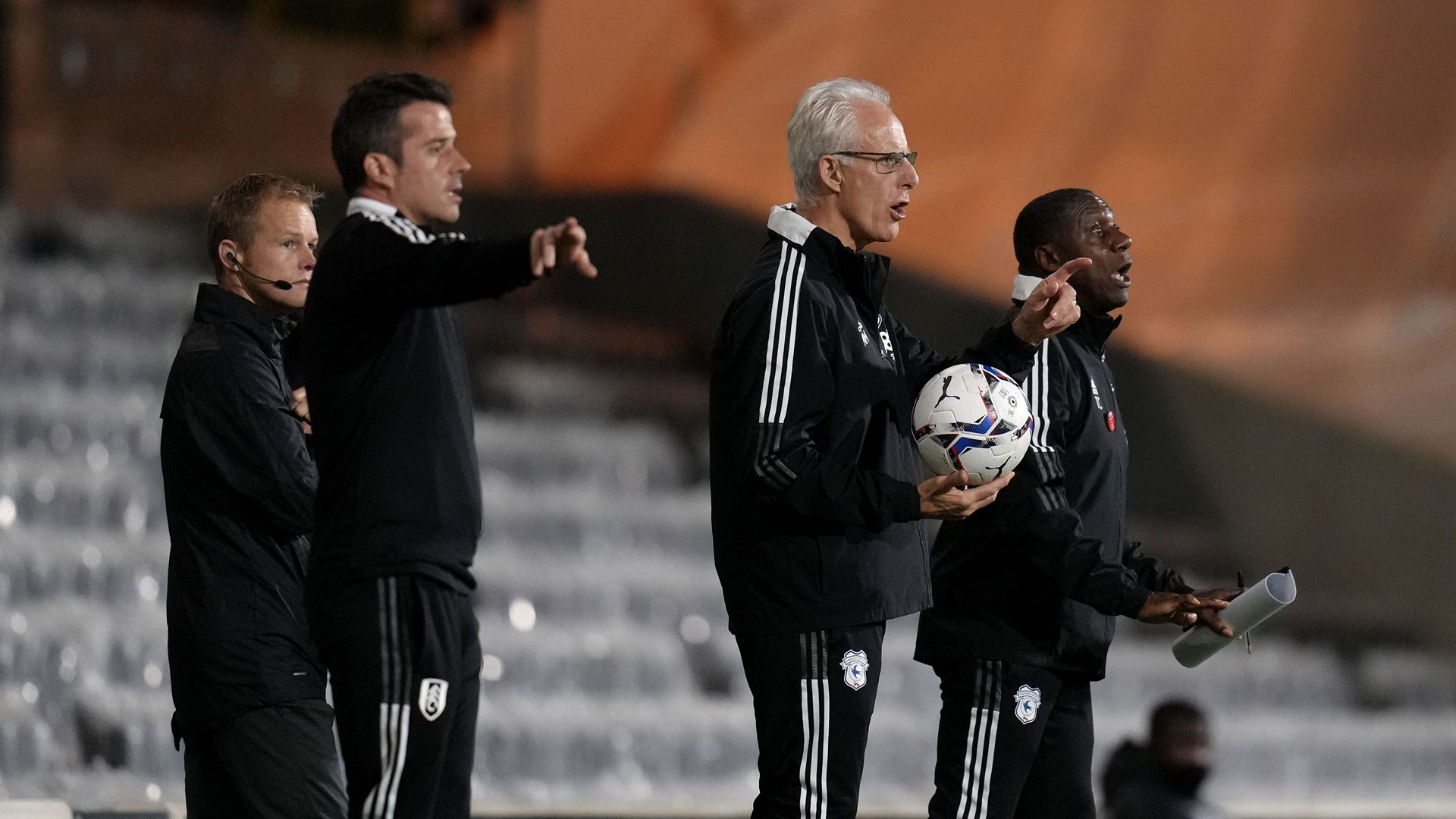 Mick McCarthy on the touchline at Craven Cottage...