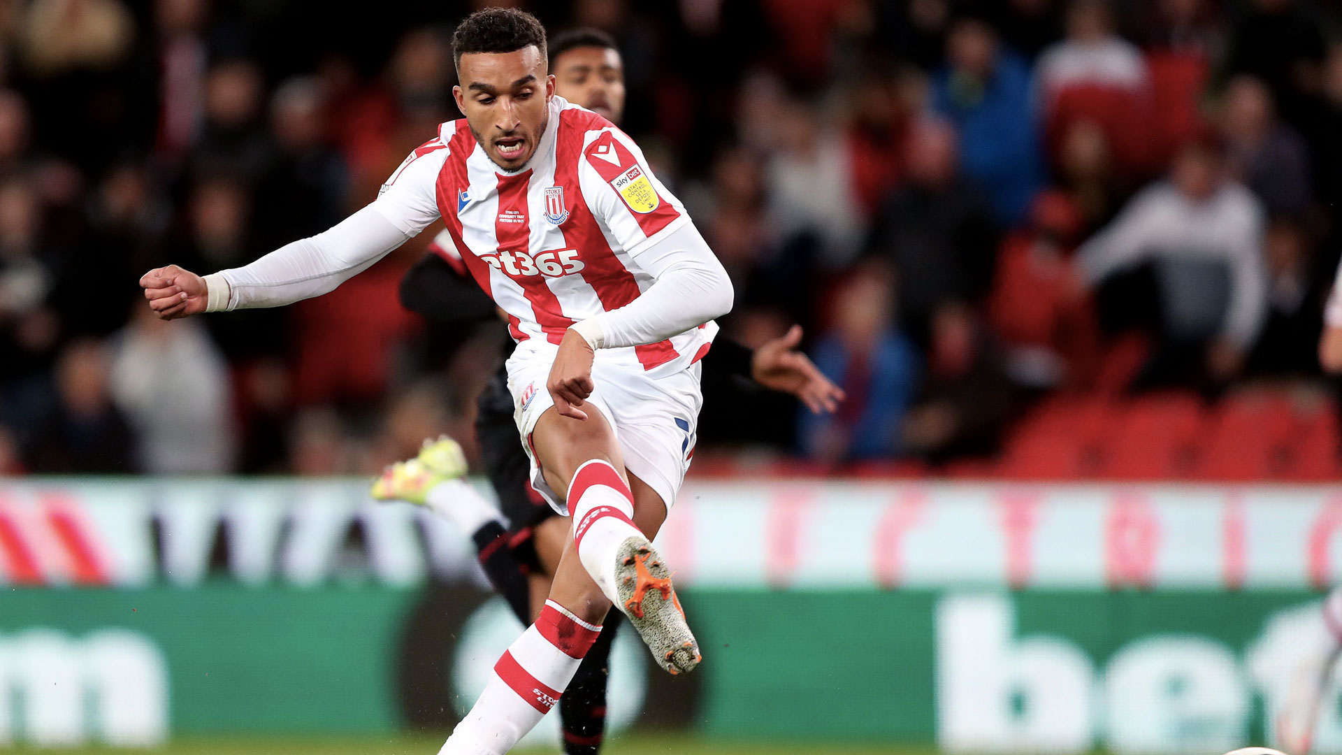 Jacob Brown in action for Stoke City...
