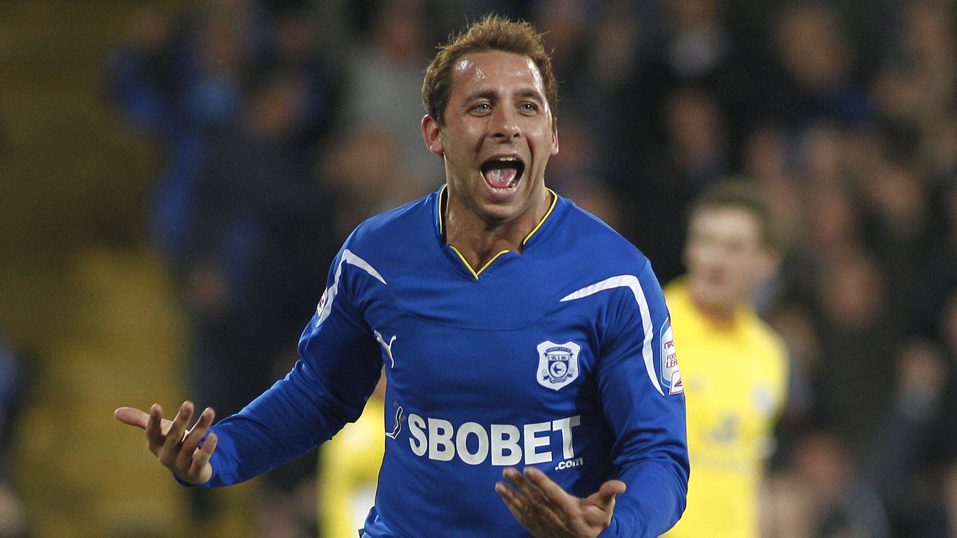 Michael Chopra in action for the Bluebirds...