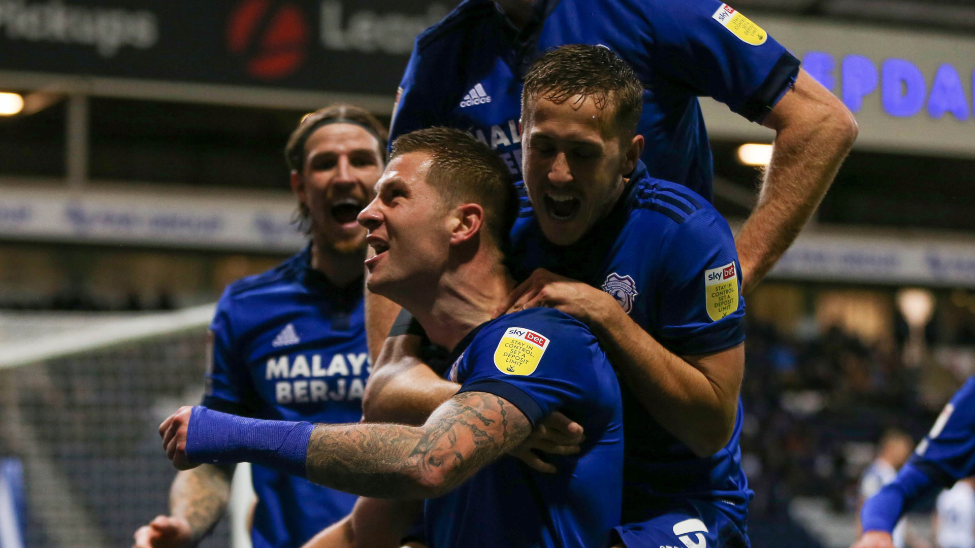 James Collins celebrates his first City goal!