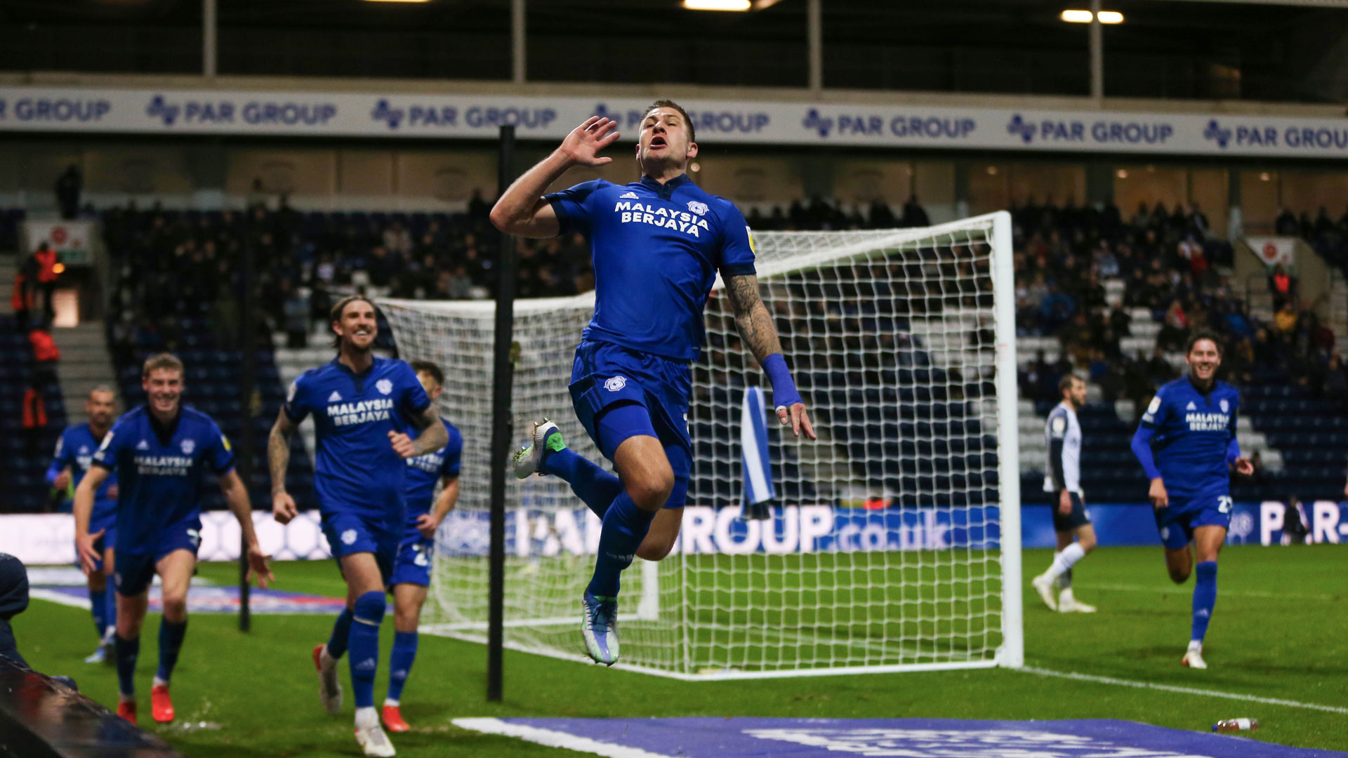 James Collins celebrates his first City goal!