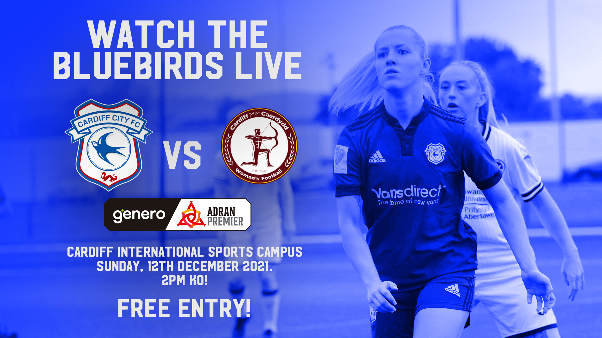 The Bluebirds host Cardiff Met this Sunday...