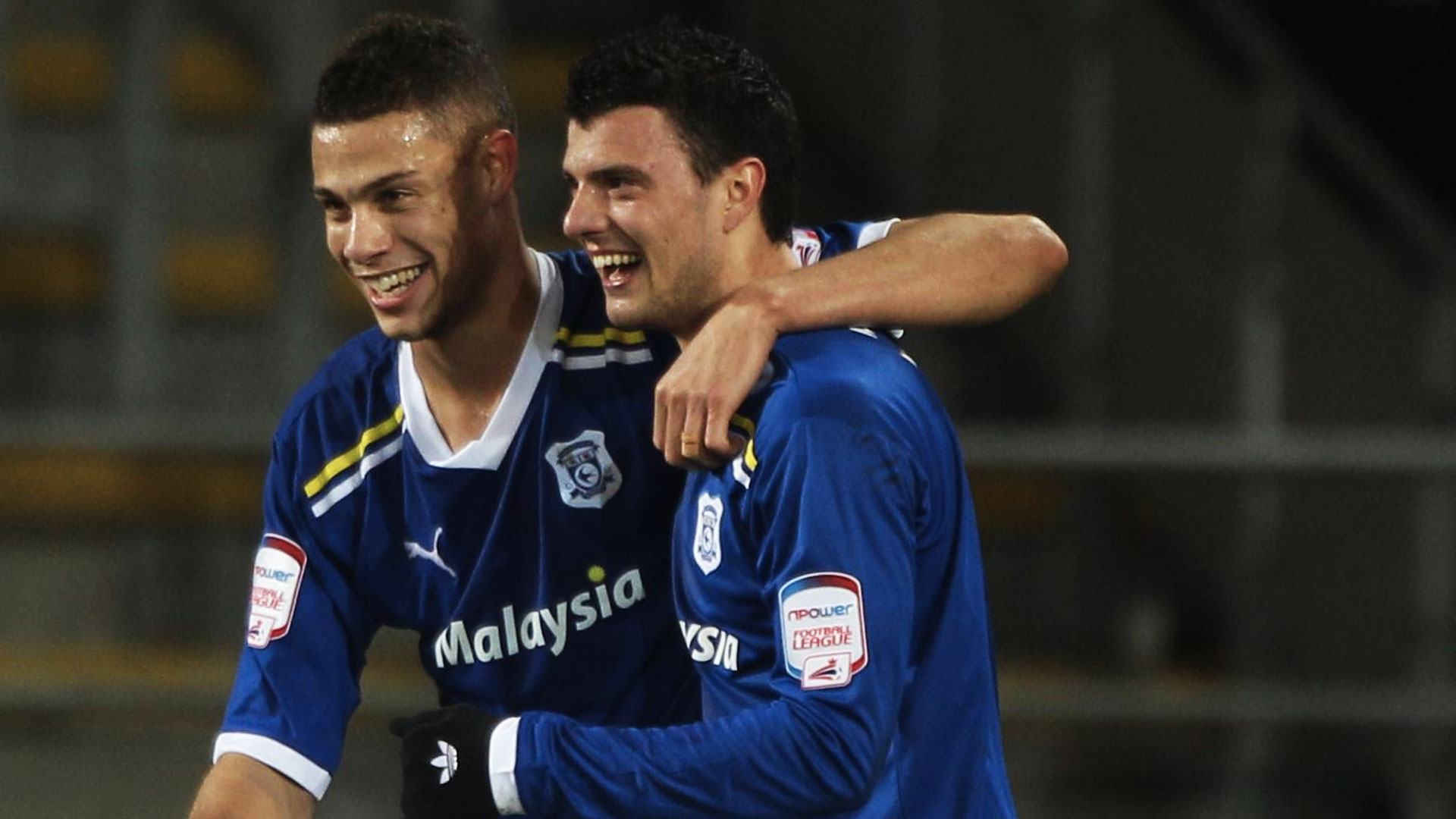 Two of City's goalscorers against Peterborough United back in 2012...