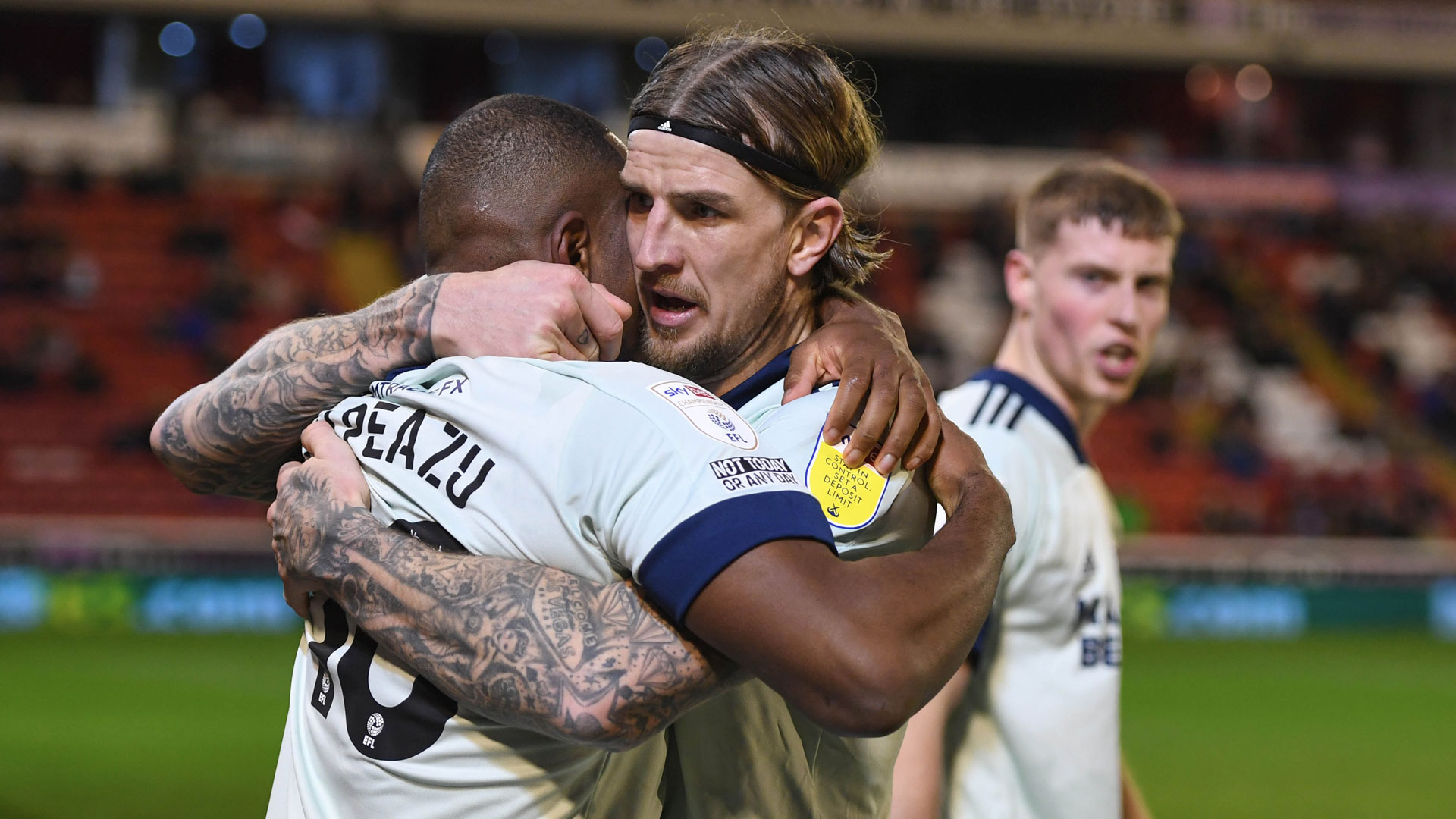 Uche Ikpeazu celebrates his first City goal...