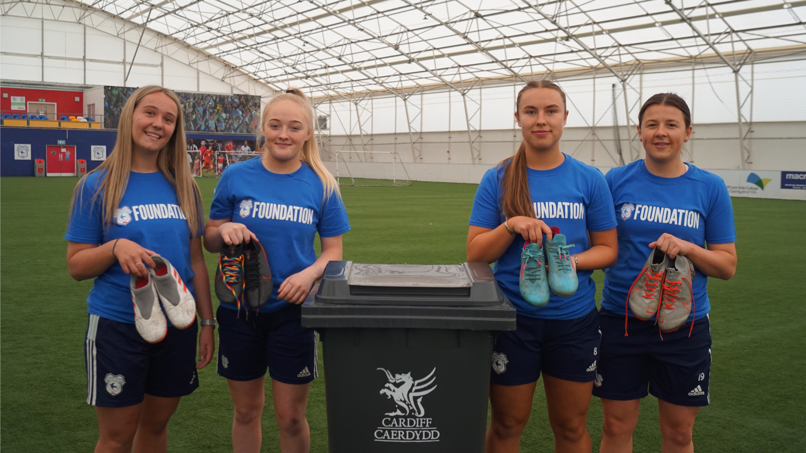 Cardiff City FC Women support the Boots for Bluebirds Appeal