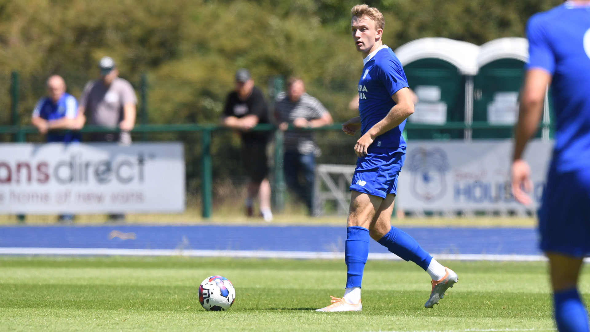 Eli King in action for City at Cardiff International Sports Campus...