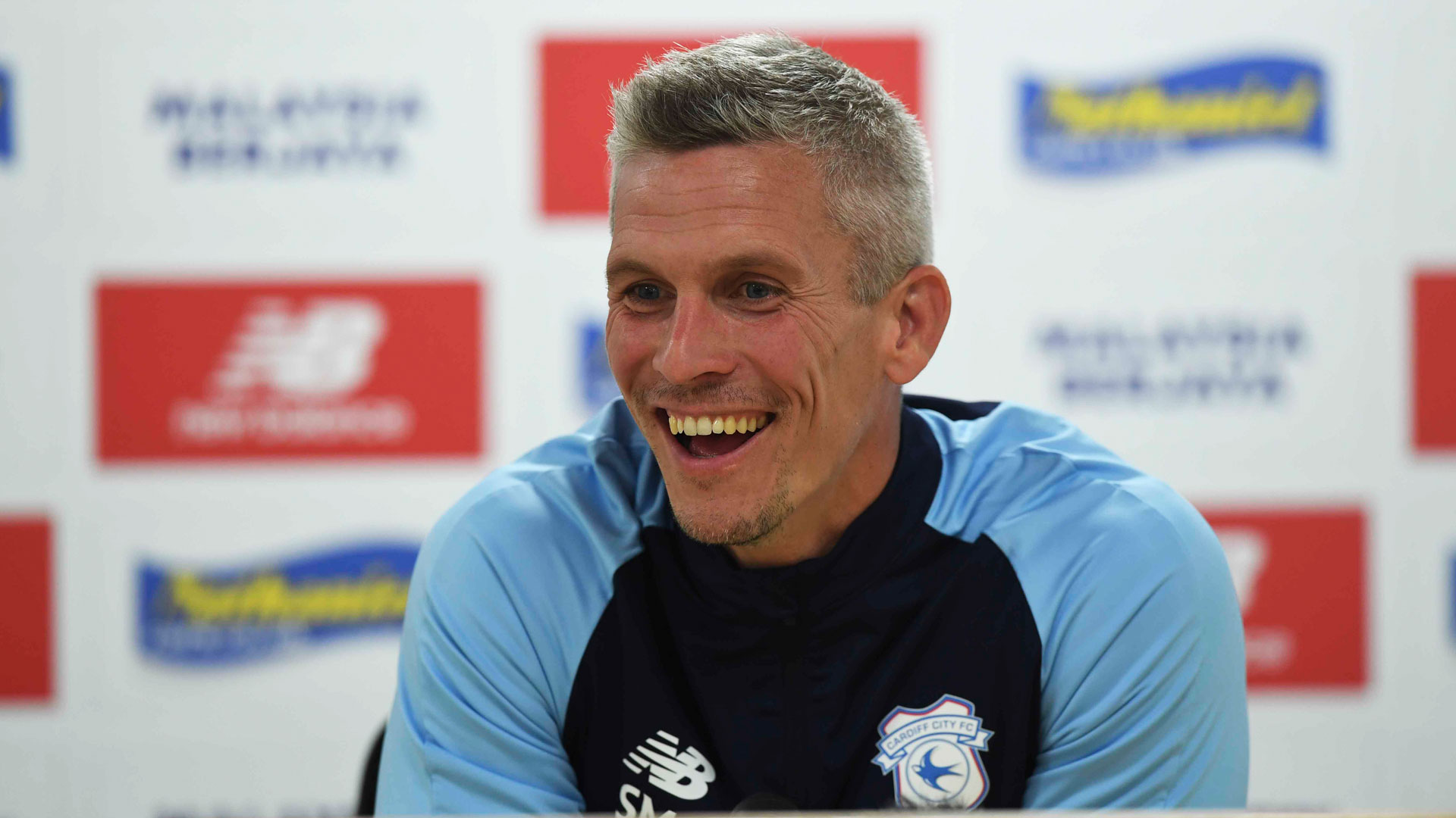 City boss Steve Morison in his pre-Norwich City press conference...